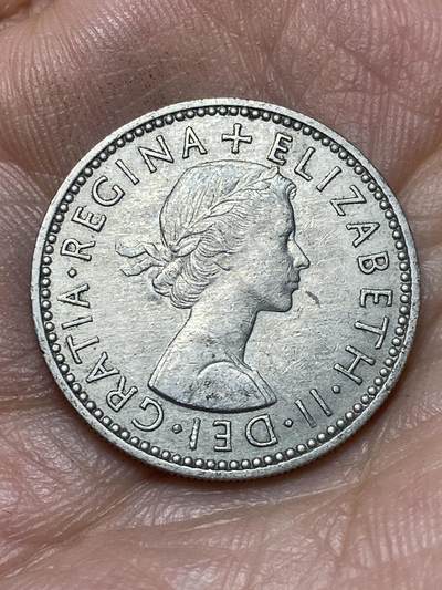 2026年第四十七场(总第二百一十六场）外国好品散币场(免佣金) 英国🇬🇧1956年1先令(伊丽莎白二世青年桂冠第二版，苏格兰盾徽版)