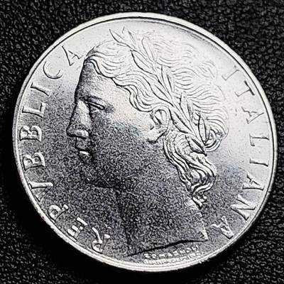 泉币菌-第230场-拍品多 请提前出价 意大利早期100里拉 月亮和记忆女神密涅瓦 不锈钢币 27.8mm 