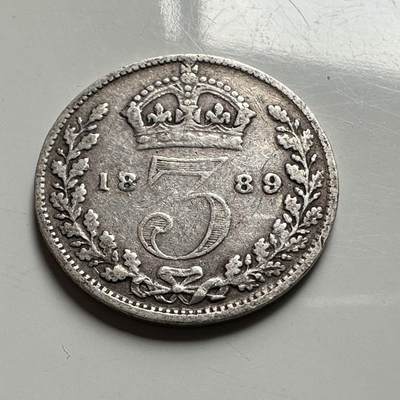 🌹外币初藏🌹🐯2026年第45场   每周二四六晚8️⃣点  世界硬币 英国 1889年 维多利亚 3便士银币 a