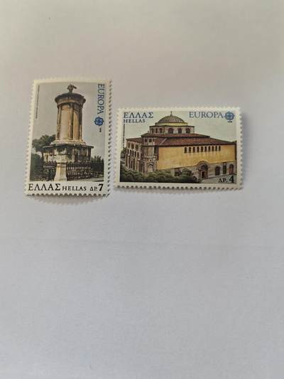 各国成套新旧票 希腊邮票 1978年欧罗巴 圣·索菲亚拜占庭式教堂和纪念亭2全新