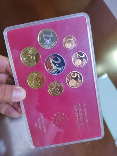 PCAI钱币  24-816  外国纸币与套币小专场 2002首版德国欧元精制币一套  原装原光原封