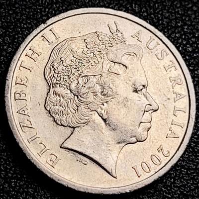 泉币菌-第231场-拍品多 请提前出价 带光 英属澳大利亚10分铜镍币 琴鸟 伊丽莎白二世女王  铜镍币 23.6mm