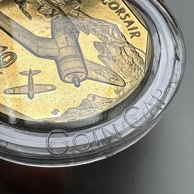 🌹外币初藏🌹🐯2026年第45场   每周二四六晚8️⃣点  世界硬币 马绍尔群岛 1991年 F4U海盗战斗机 10元 铜质镀金纪念币 克朗型 原盒