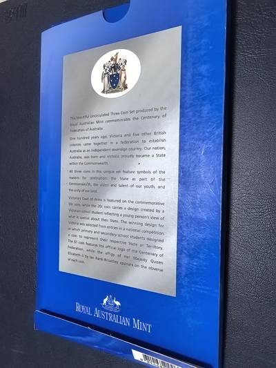 长老汇马年精选第十九场拍卖 2001澳大利亚联邦百年维多利亚3枚卡装，限量版，克书70多美金