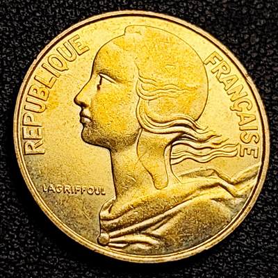 泉币菌-第231场-拍品多 请提前出价 1997年 法国20生丁 麦穗女神 20mm铜币