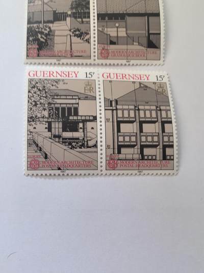 各国成套新旧票 英属格恩济(根西)邮票 1987年欧罗巴:圣彼得港现代建筑4全部