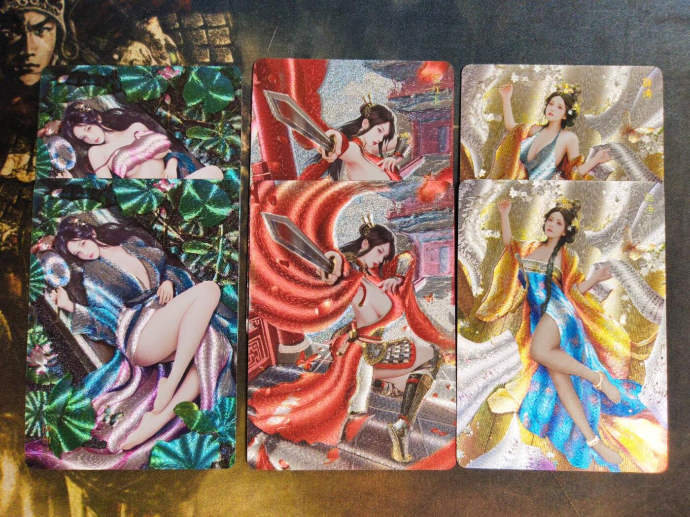 第113期阳大大卡牌拍卖第113期（持续收拍品，周五晚上九点截拍，进群福利早知道） 【双服饰】焱卡文化 灰与 柳如是+薛涛+梁红玉  粗闪双服饰6张