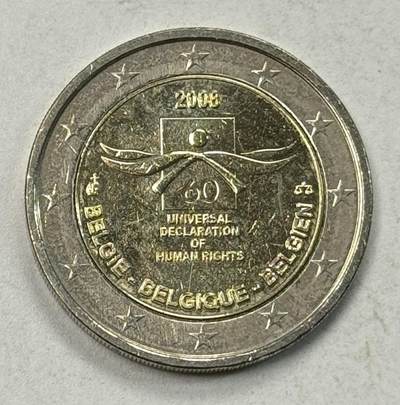 S&S Numismatic世界钱币-拍卖 第127期 比利时2008年 人权宣言60周年 2欧元双色纪念币