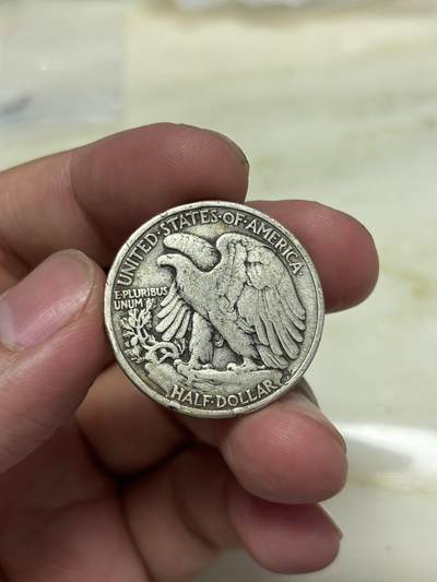 大畅畅的钱币铺 美国1942年行走女神半美元银币12.3克900