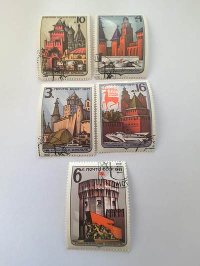 各国成套新旧票 苏联邮票1971年世界遗产 克里姆林宫等5全旧