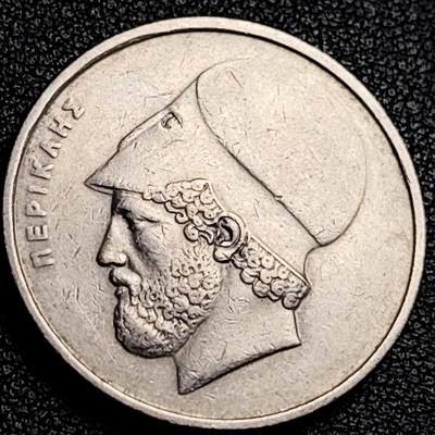 泉币菌-第231场-拍品多 请提前出价 希腊20德拉克马硬币 雅典神庙 29mm 