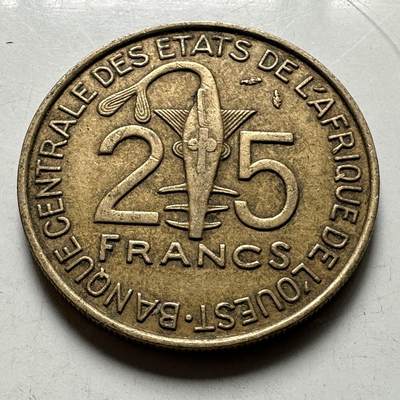 🌹外币初藏🌹🐯2026年第45场   每周二四六晚8️⃣点  世界硬币 西非 1989年25法郎