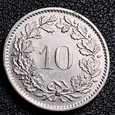 泉币菌-第231场-拍品多 请提前出价 高币值 百年延续 女神 瑞士1979年 10分銅镍硬币 