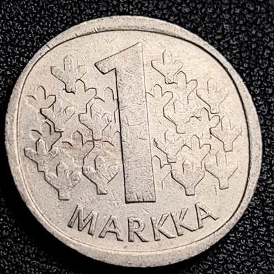 泉币菌-第231场-拍品多 请提前出价 芬兰1马克 1978年 24mm 立狮持剑 铜镍硬币