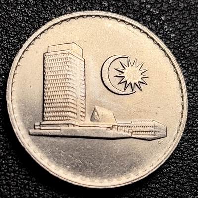 泉币菌-第231场-拍品多 请提前出价 原光美品 马来西亚1988年20仙 大厦版 铜镍币 23.6mm