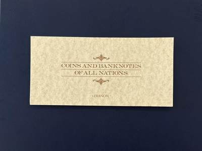 外币专场，全场0佣金，一项起包邮，第20260426  【乾奕收藏】富兰克林铸币公司出品黎巴嫩钱币册，带1986年黎巴嫩5里弗纸币+1975年10皮阿斯特硬币+黎巴嫩国徽邮票