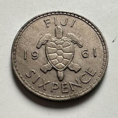 🌹外币初藏🌹🐯2026年第45场   每周二四六晚8️⃣点  世界硬币 斐济1961年六便士