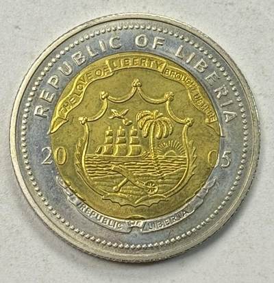 S&S Numismatic世界钱币-拍卖 第127期 利比里亚2005年 第20届世界青年节 5元双色纪念币