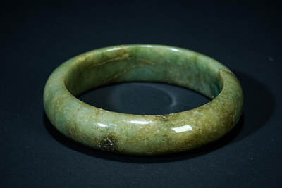 上海都达杂项专场102【全场包邮】  天然深油绿翡翠（A货）手镯 附鉴定证书98-26