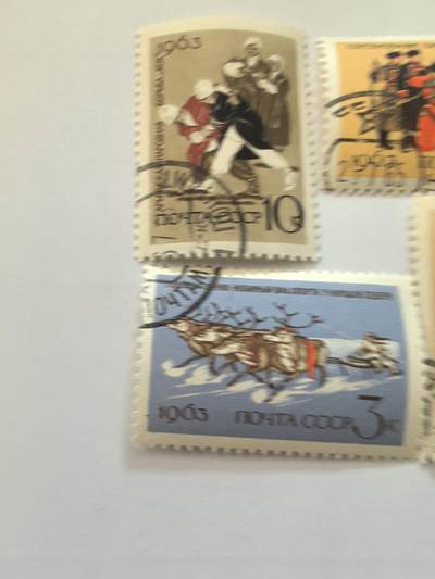 各国成套新旧票 苏联邮票 1963年苏联民间体育运动 4全旧