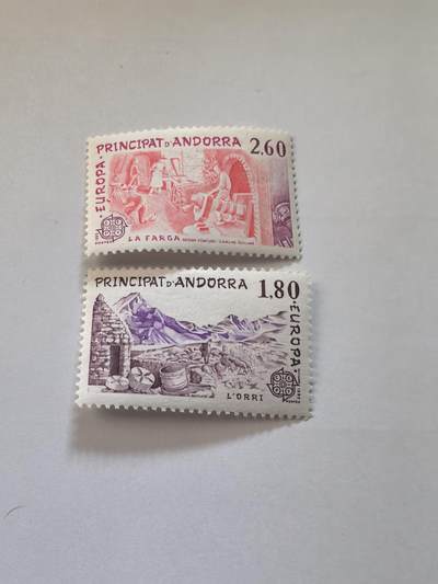 各国成套新旧票 法属安道尔,1983年,欧罗巴,冶炼锻造,放羊2全新雕版