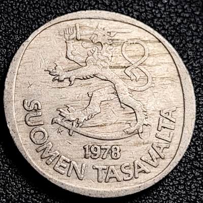 泉币菌-第231场-拍品多 请提前出价 芬兰1马克 1978年 24mm 立狮持剑 铜镍硬币