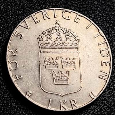 泉币菌-第231场-拍品多 请提前出价 瑞典1981年 1克朗铜镍币 卡尔十六世·古斯塔夫 25mm