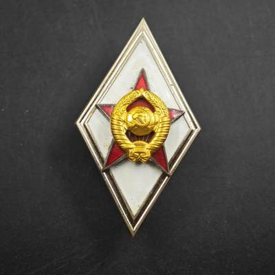 4月23日结束，成斌徽章钱币专场 苏联总参军事学院校徽 极品品相