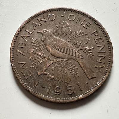 🌹外币初藏🌹🐯2026年第45场   每周二四六晚8️⃣点  世界硬币 新西兰1951年一便士