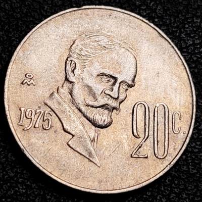 泉币菌-第231场-拍品多 请提前出价 墨西哥20分人物镍铜硬币  鹰蛇仙人掌 20mm 纪念币铜钱