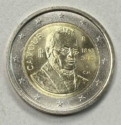 S&S Numismatic世界钱币-拍卖 第127期 意大利2010年 首相加富尔伯爵诞辰200周年 2欧元双色纪念币