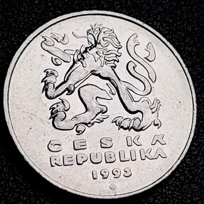 泉币菌-第231场-拍品多 请提前出价 双尾狮  桥 捷克5克朗镍包钢硬币 23毫米 4.8克 1993