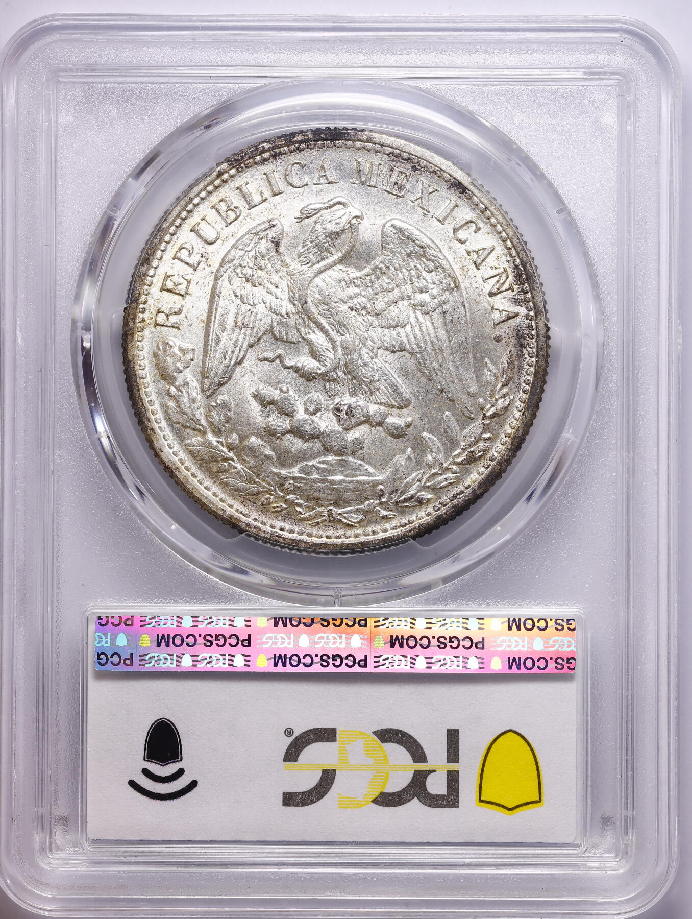 观钱 近现代机制币拍卖No.009（全场顺丰包邮，不区分偏远地区）  1898-Mo AM 墨西哥 1 比索鹰洋银币 PCGS MS63（重铸版 KM-409.2）