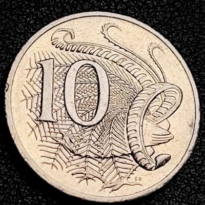 泉币菌-第231场-拍品多 请提前出价 带光 英属澳大利亚10分铜镍币 琴鸟 伊丽莎白二世女王  铜镍币 23.6mm