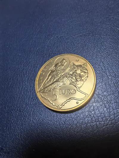 长老汇马年精选第十九场拍卖 2021斯洛伐克灰狼5欧元铜币，3.5万枚