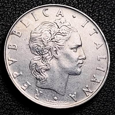 泉币菌-第231场-拍品多 请提前出价 意大利 1973年 50里拉 锻冶之神 伍尔坎 24mm