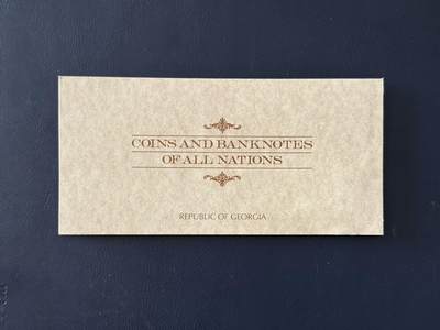 外币专场，全场0佣金，一项起包邮，第20260426 【乾奕收藏】富兰克林铸币公司出品格鲁吉亚钱币册，带1993年格鲁吉亚1库邦纸币+格鲁吉亚独立初期硬币+苏联时期格鲁吉亚主题邮票