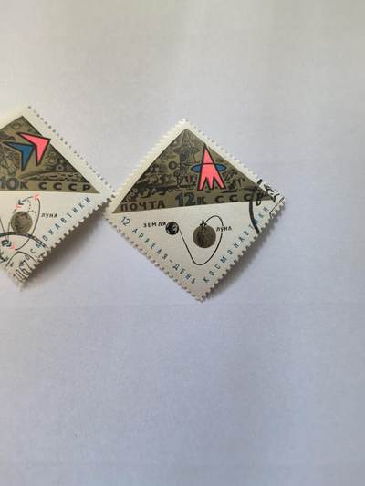 各国成套新旧票 苏联邮票 1966年发射第一颗人造月球10号卫星空间站 2全旧