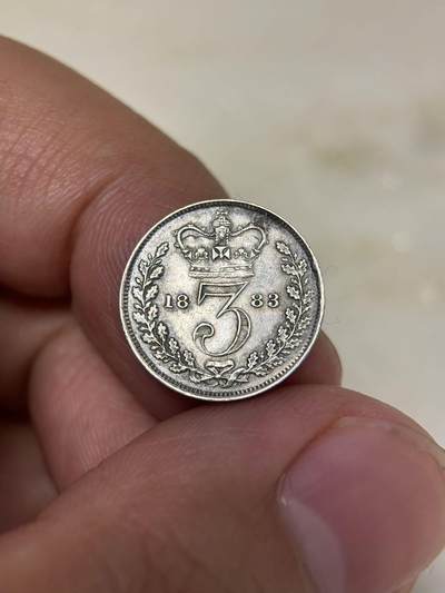 大畅畅的钱币铺 1883维多利亚3便士银币