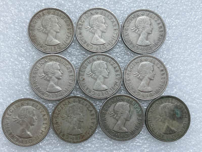 第一海外回流一元起拍收藏 散集专场  第311期 英国三狮版1先令硬币 10枚