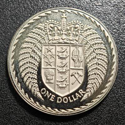 【德藏】世界币章拍卖第171期（拍品征集中~欢迎藏友联系） 1973年 新西兰1元精制镍币 直径约：38.6mm；重约：26.9g