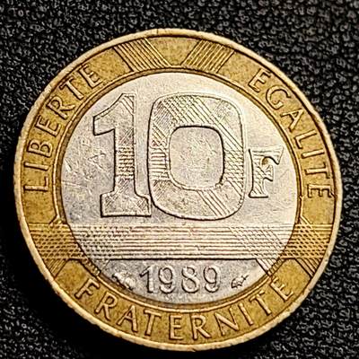 泉币菌-第231场-拍品多 请提前出价 1989 光明小天使  法国 10法郎双色币 铜钱纪念币