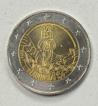 S&S Numismatic世界钱币-拍卖 第127期 爱沙尼亚2019年 民族歌曲节150周年 2欧元双色纪念币