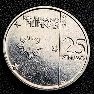 泉币菌-第231场-拍品多 请提前出价 卡蒙 花 菲律宾25分硬币 20.0毫米 