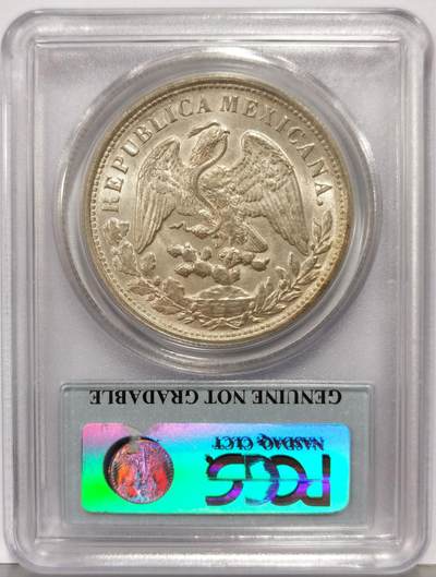 博洋堂“生趣盎然”4月精品专场暨第169期（全场包邮） PCGS Genuine 墨西哥1898年MO AM鹰洋银币，老盒严评，早期菲律宾pc开业评级，妥妥的换盒出分级别，全丝绸光，底板细节非常棒，重评有惊喜