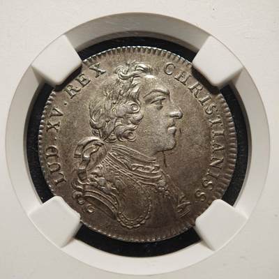 【德藏】世界币章拍卖第171期（拍品征集中~欢迎藏友联系） 1731年 法国路易十五时期国王秘书代用币银章 NGC AU55 原味包浆