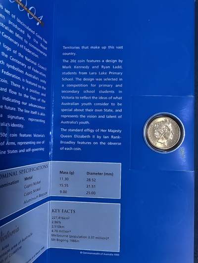 长老汇马年精选第十九场拍卖 2001澳大利亚联邦百年维多利亚3枚卡装，限量版，克书70多美金