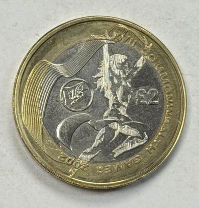 S&S Numismatic世界钱币-拍卖 第127期 英国2002年 曼彻斯特英联邦运动会-威尔士 2英镑双色纪念币