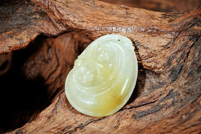 上海都达杂项专场102【全场包邮】  天然翡翠（A货）精雕《吉祥如意》挂件 98-18