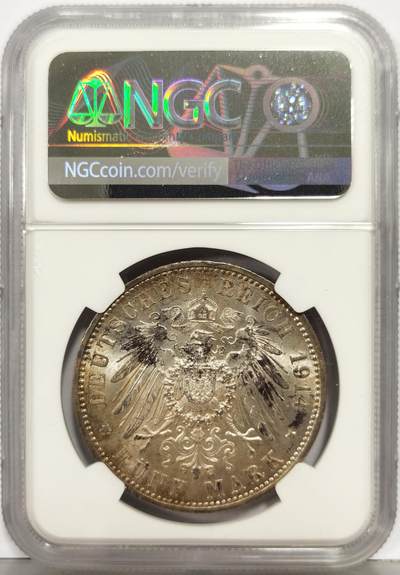 博洋堂“生趣盎然”4月精品专场暨第169期（全场包邮） NGC UNC 德国普鲁士1914年威廉二世戎装5马克银币